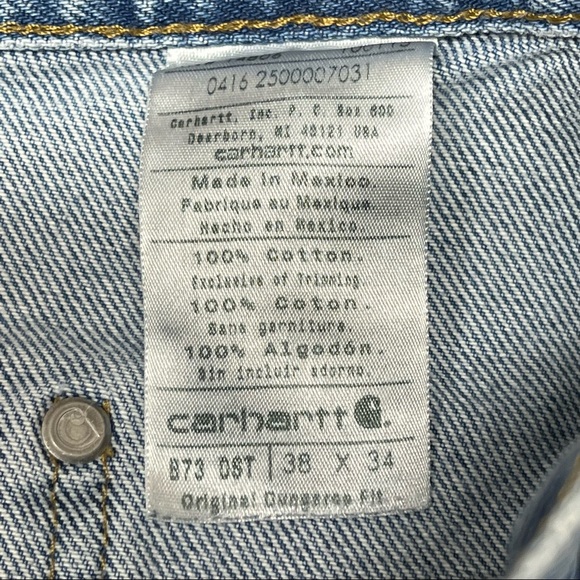 Carhartt Men's Dungaree Fit Distressed Cargo Jeans 38 x 34 - Picture 3 of 3